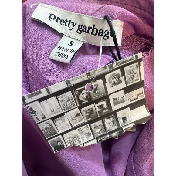 PRETTY GARBAGE NWT HALTER DRESS ADJUSTABLE CHAIN STRAP LAVENDER WOMEN SIZE SMALL - Picture 7 of 7